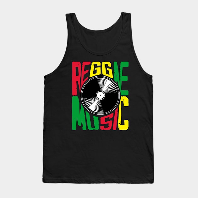 Roots Reggae Music Vinyl Tank Top by dconciente
